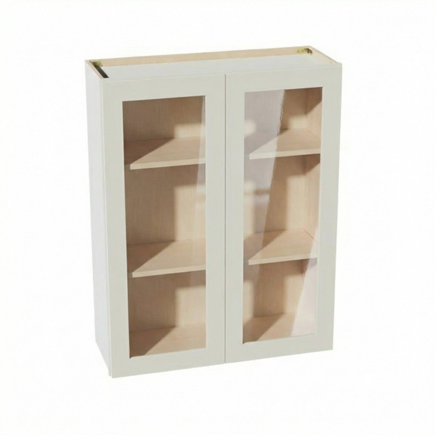 Shaker Glass Door Wall Cabinet 33" (W3342GD) · Tallis - Swan White - Hero