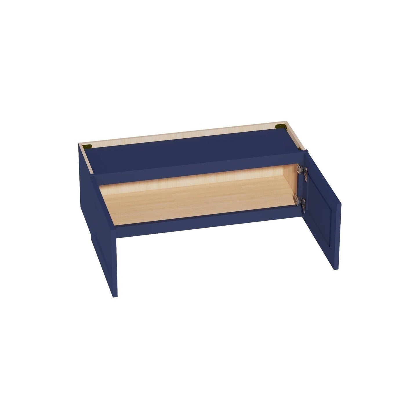 Shaker Bridge Wall Cabinet 36" (W3612) · Ardelle - Blue - Interior