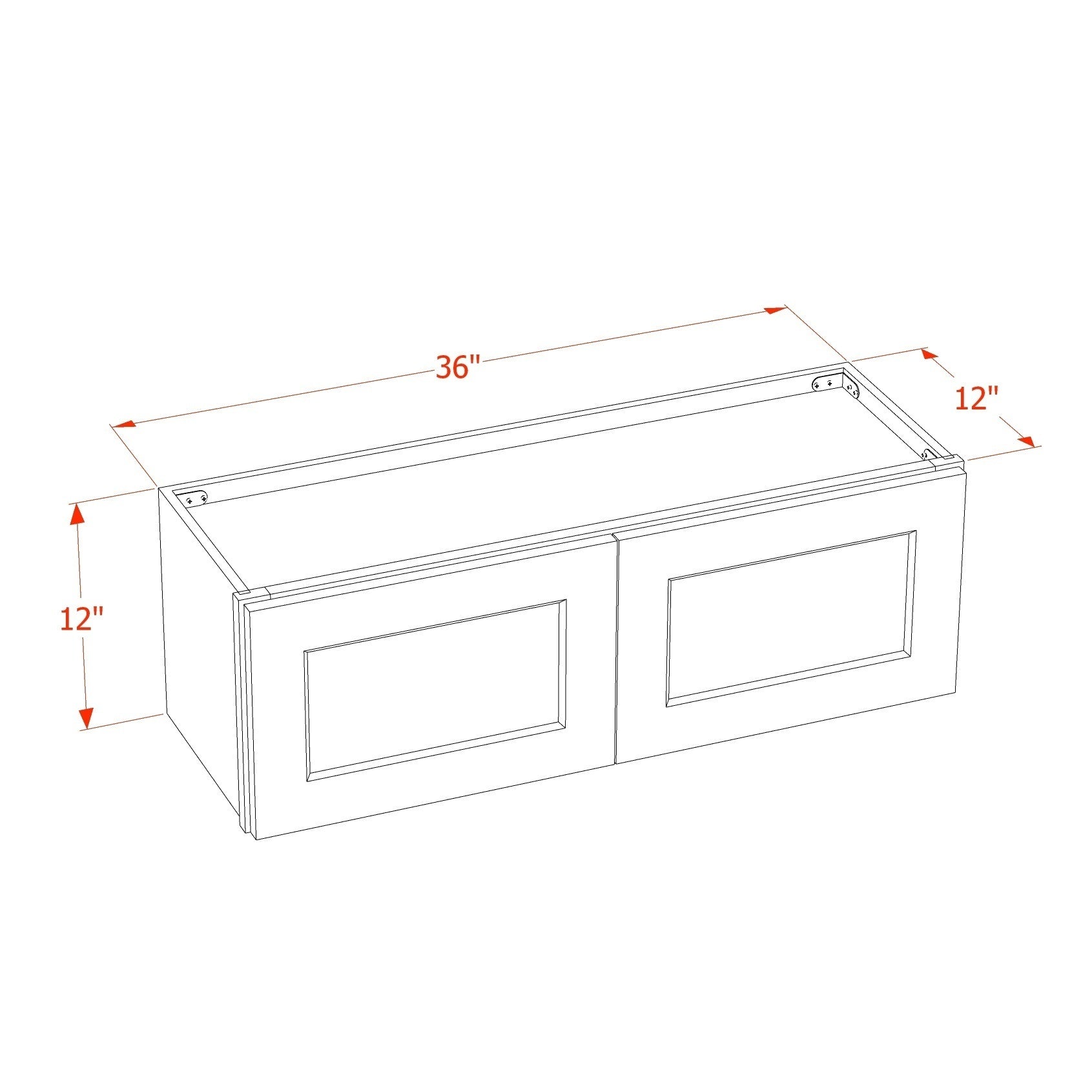 Slim Shaker Bridge Wall Cabinet 36" (W3612) · Slim