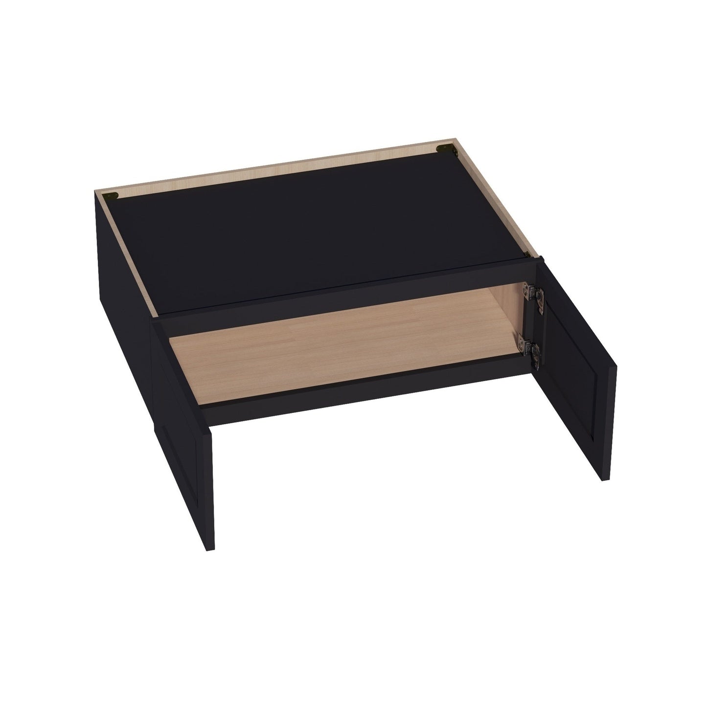 Shaker Bridge Wall Cabinet 36" (W361224) · Ardelle - Ebony - Interior