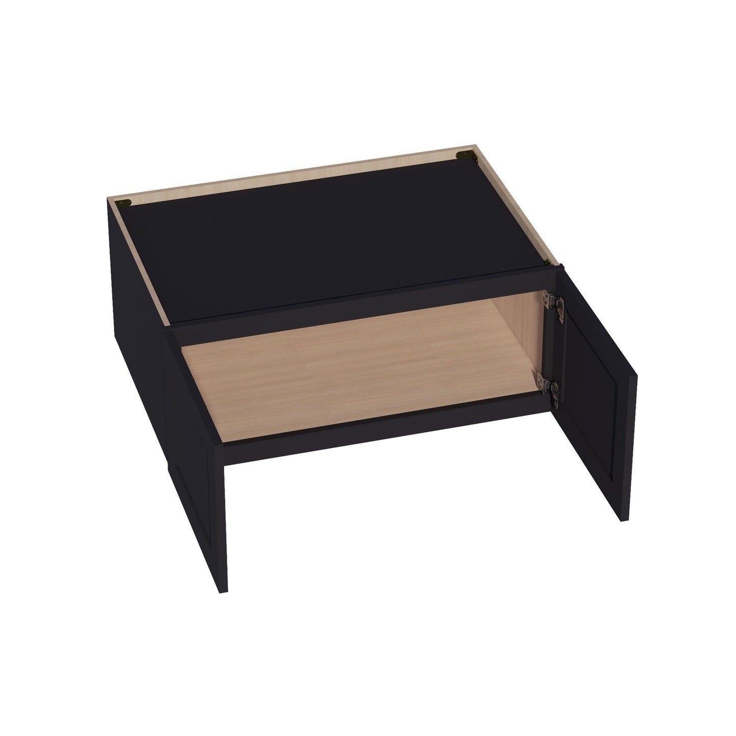 Shaker Bridge Wall Cabinet 36" (W361524) · Ardelle - Ebony - Interior