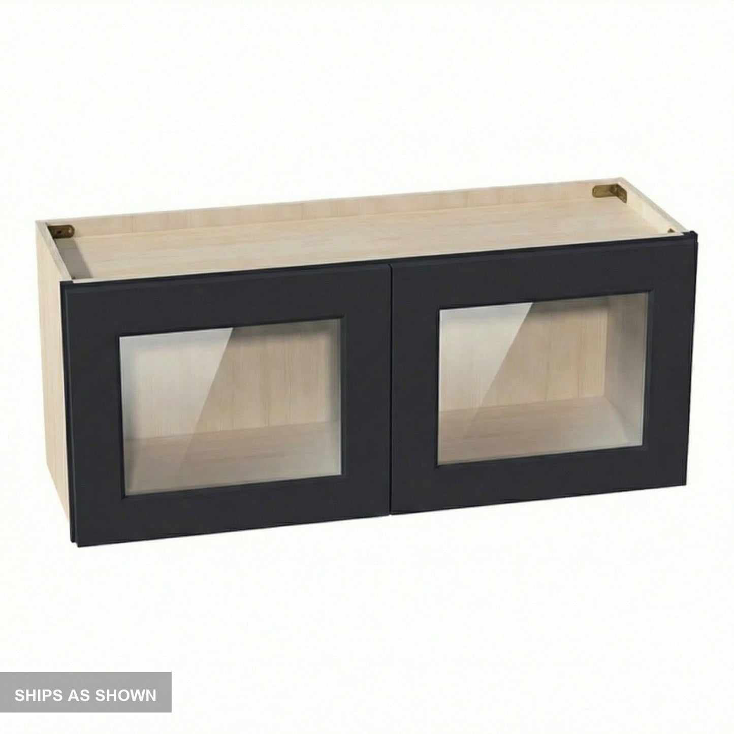 Shaker Bridge Wall Cabinet 36" (W3615GD) · Ardelle - Ebony - Flat Pack