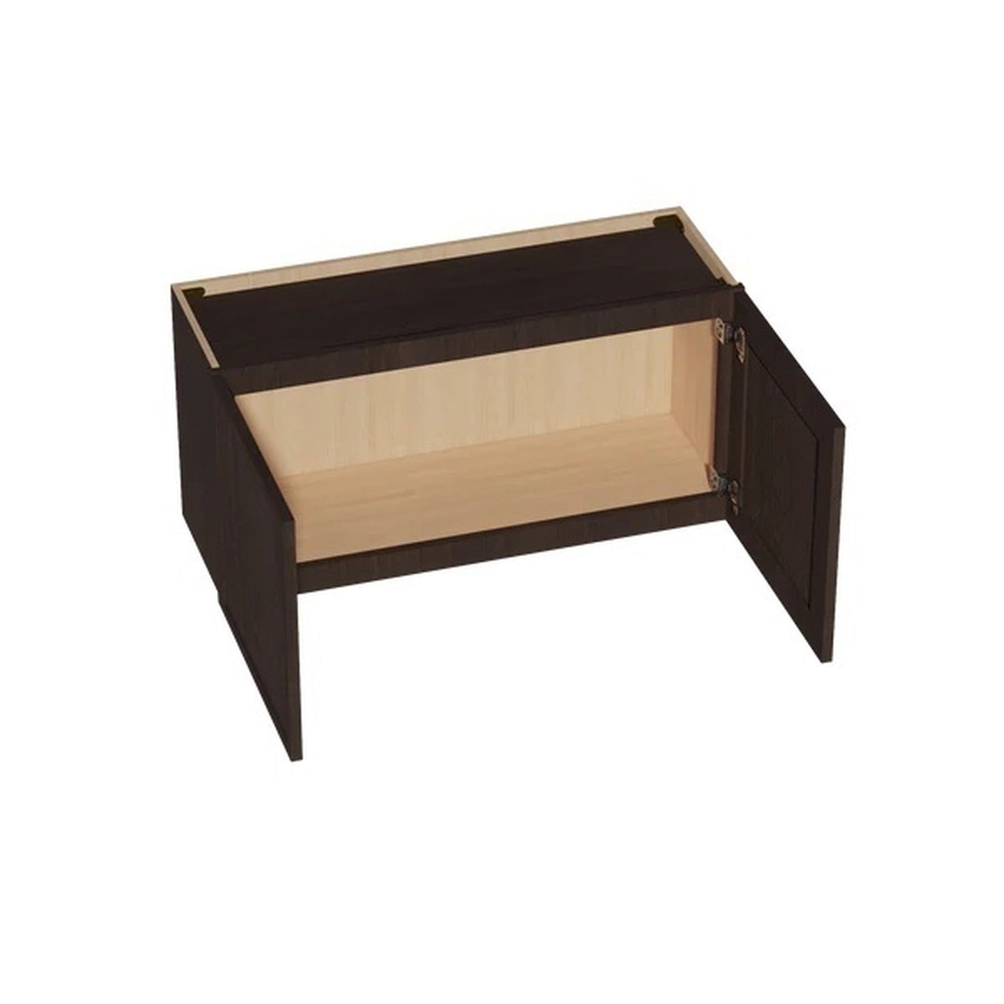 Slim Shaker Bridge Wall Cabinet 36" (W3618) · Slim - Mocha - Interior