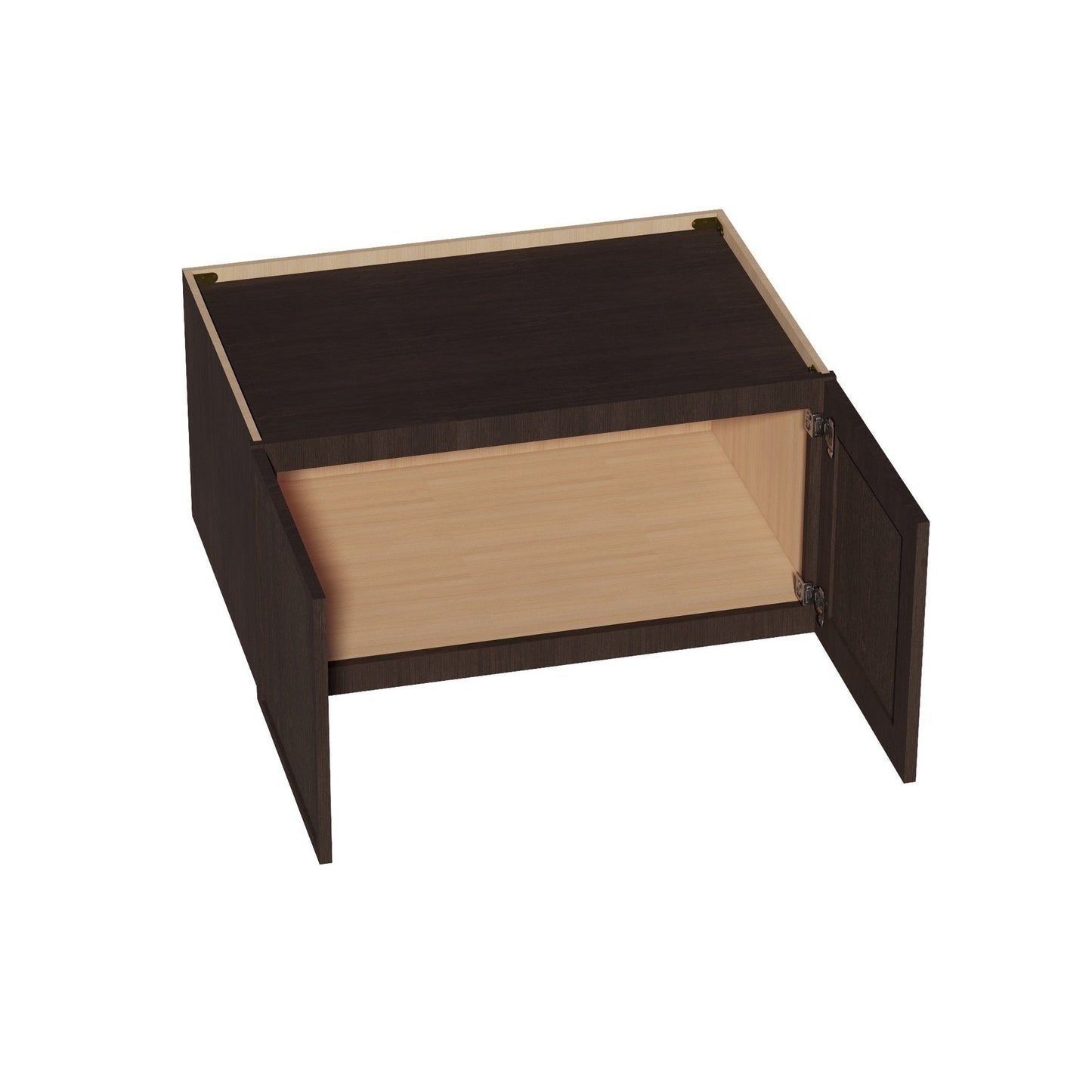 Slim Shaker Bridge Wall Cabinet 36" (W361824) · Slim - Mocha - Interior