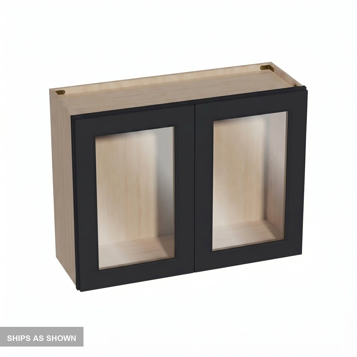 Shaker Bridge Wall Cabinet 36" (W3618GD) · Ardelle - Ebony - Flat Pack