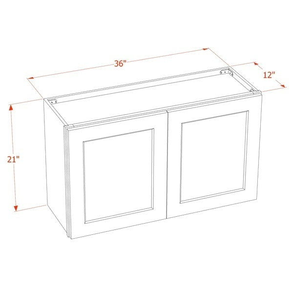 Shaker Bridge Wall Cabinet 36" (W3621) · Ardelle - Dimensions