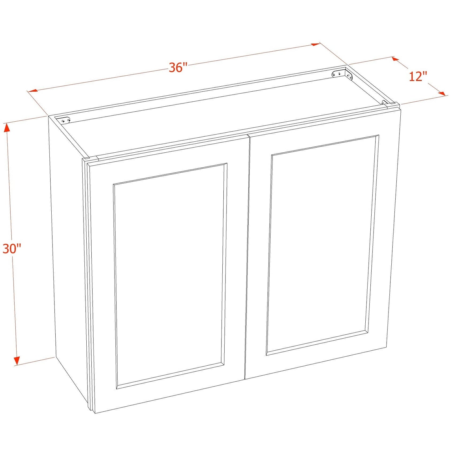 Quik Cabinets W3630 Slim Mocha - Dimensions