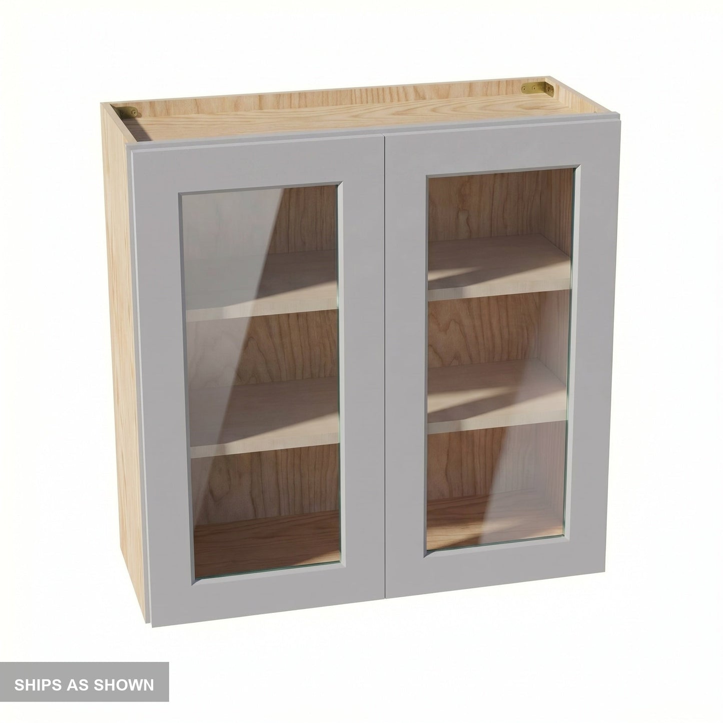 Shaker Glass Door Wall Cabinet 36" (W3630GD) · Ardelle - Ash - Flat Pack