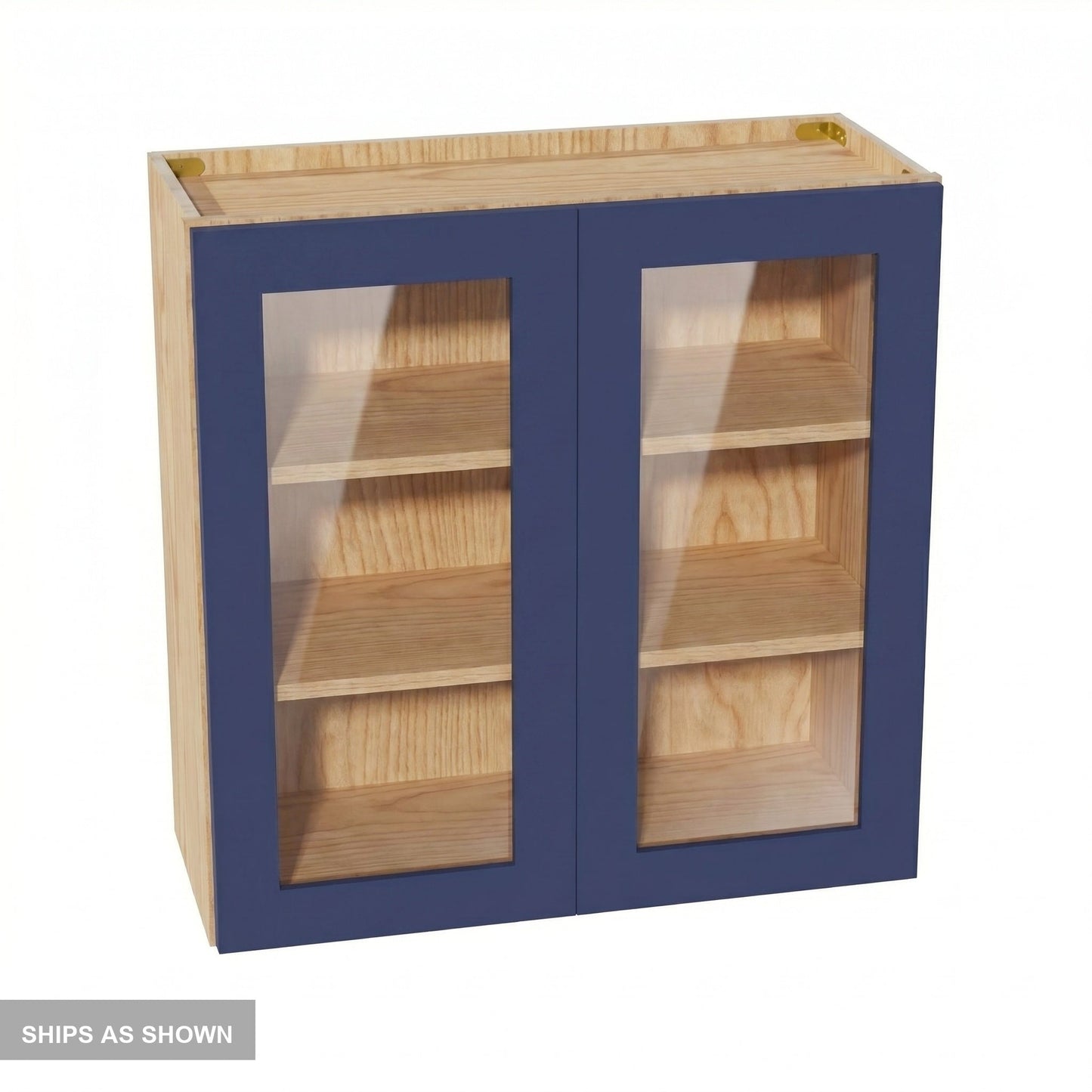 Shaker Glass Door Wall Cabinet 36" (W3630GD) · Ardelle - Blue - Flat Pack