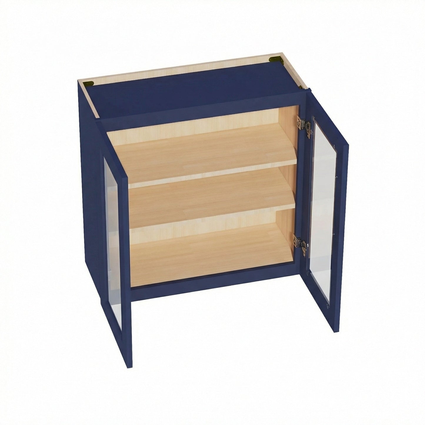 Shaker Glass Door Wall Cabinet 36" (W3630GD) · Ardelle - Blue - Interior