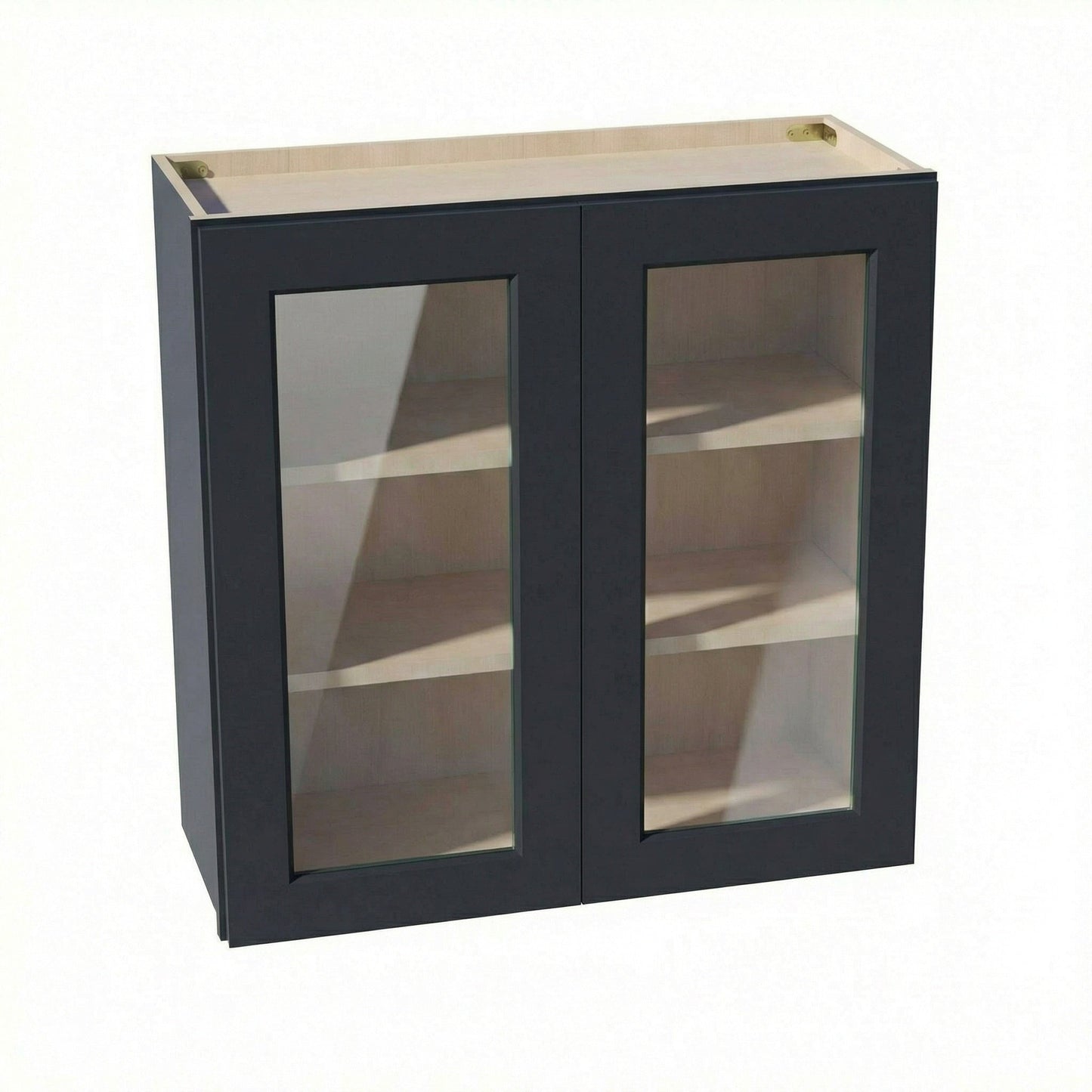 Shaker Glass Door Wall Cabinet 36" (W3630GD) · Ardelle - Ebony - Hero