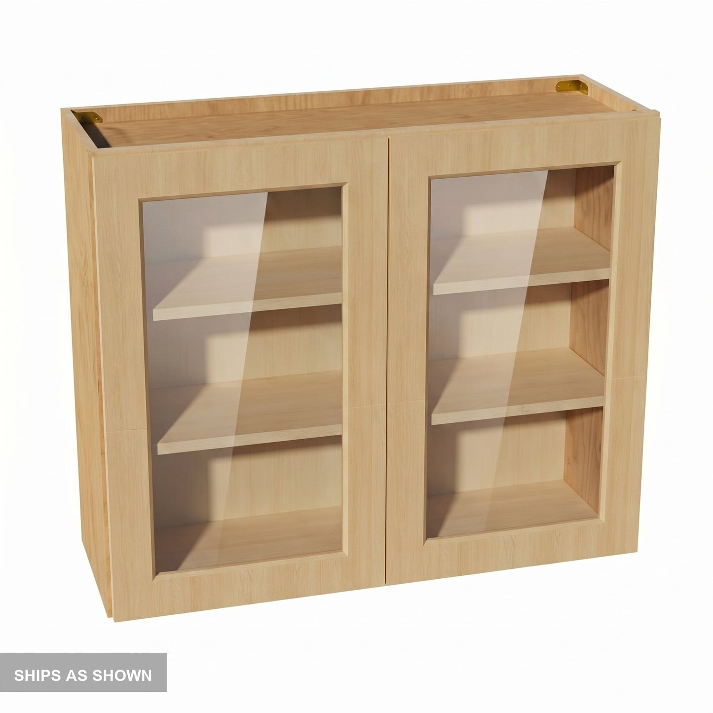 Shaker Glass Door Wall Cabinet 36" (W3630GD) · Ardelle - Timber - Flat Pack