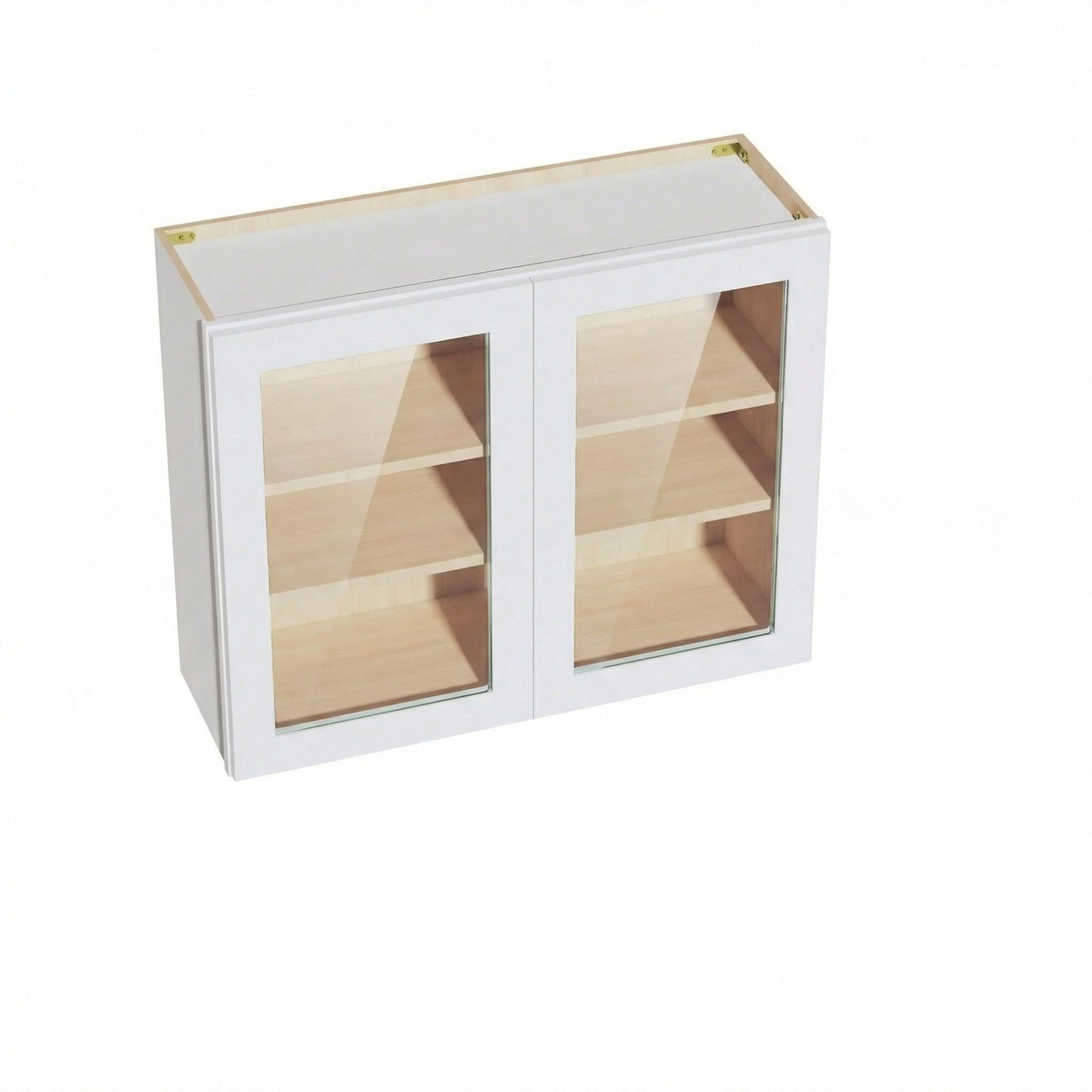 Shaker Glass Door Wall Cabinet 36" (W3630GD) · Ardelle - White - Hero
