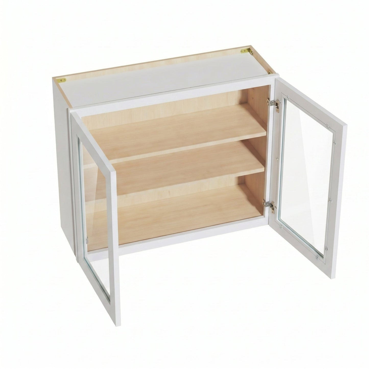 Shaker Glass Door Wall Cabinet 36" (W3630GD) · Ardelle - White - Interior
