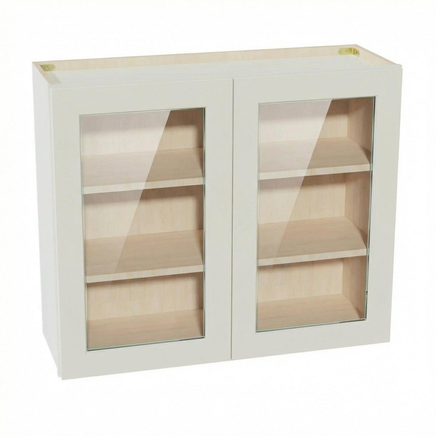 Shaker Glass Door Wall Cabinet 36" (W3630GD) · Tallis - Swan White - Hero