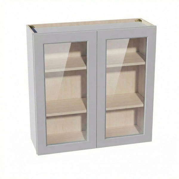 Shaker Glass Door Wall Cabinet 36" (W3636GD) · Ardelle - Ash - Hero