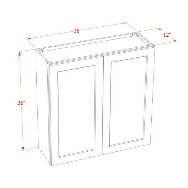Shaker Glass Door Wall Cabinet 36" (W3636GD) · Tallis