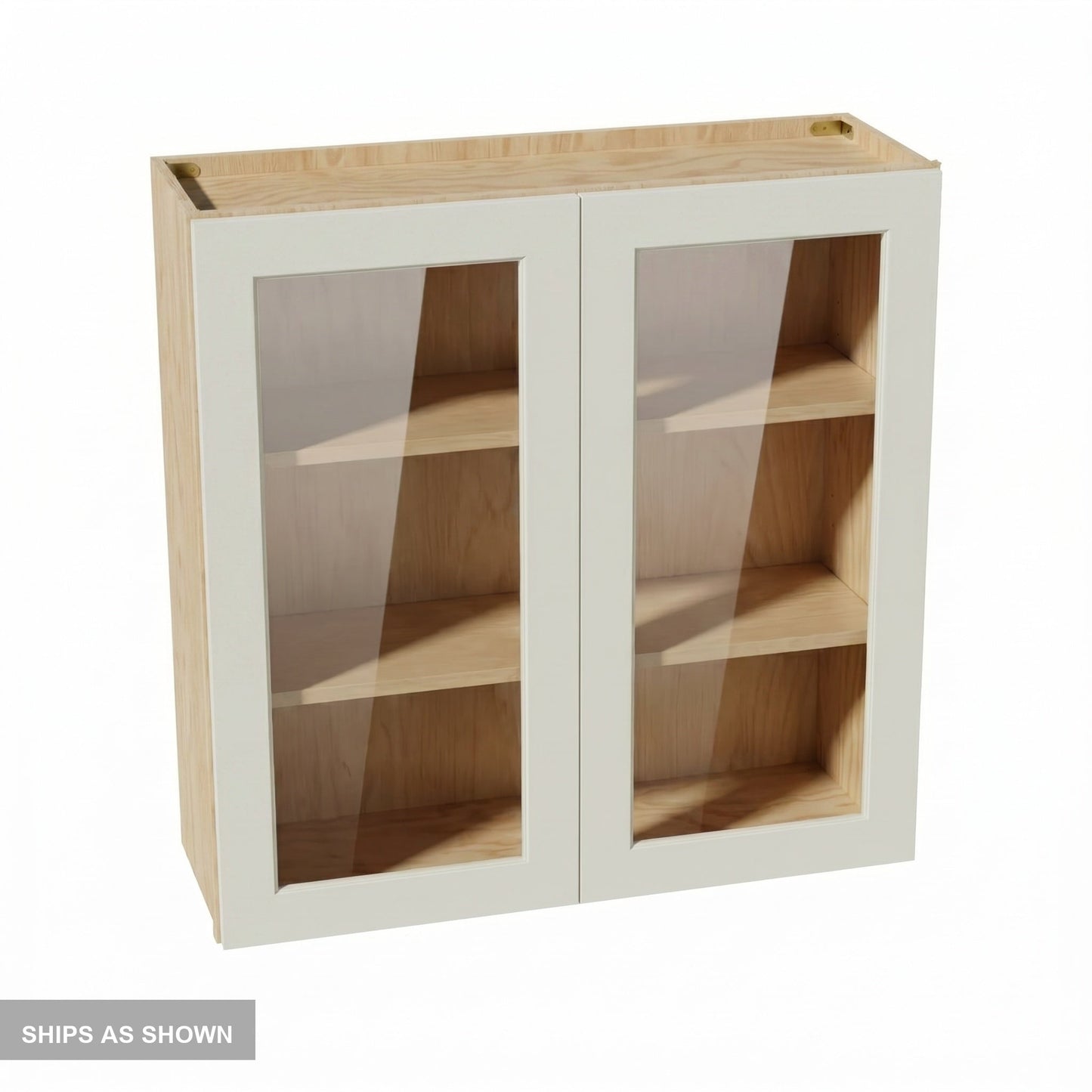 Shaker Glass Door Wall Cabinet 36" (W3636GD) · Tallis - Swan White - Flat Pack