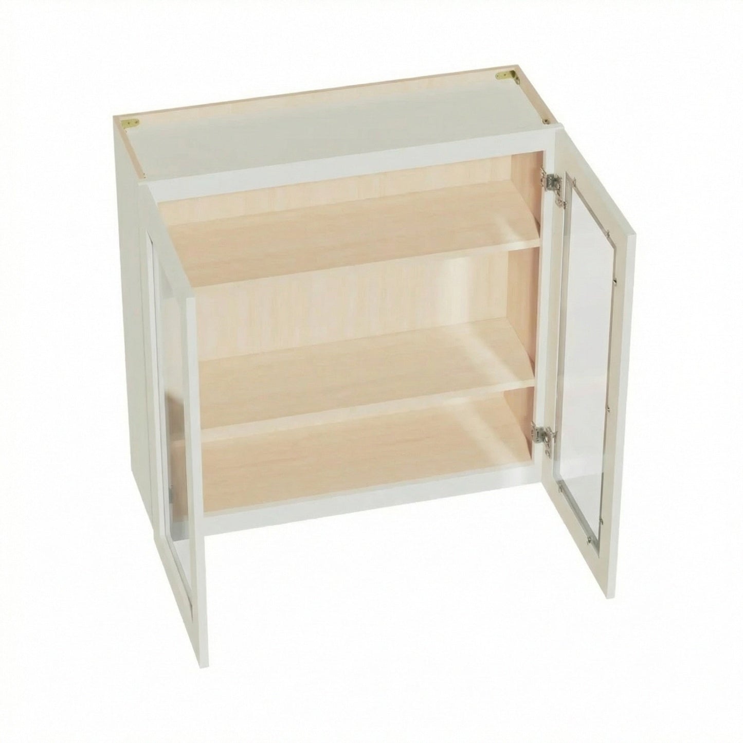 Shaker Glass Door Wall Cabinet 36" (W3636GD) · Tallis - Swan White - Interior