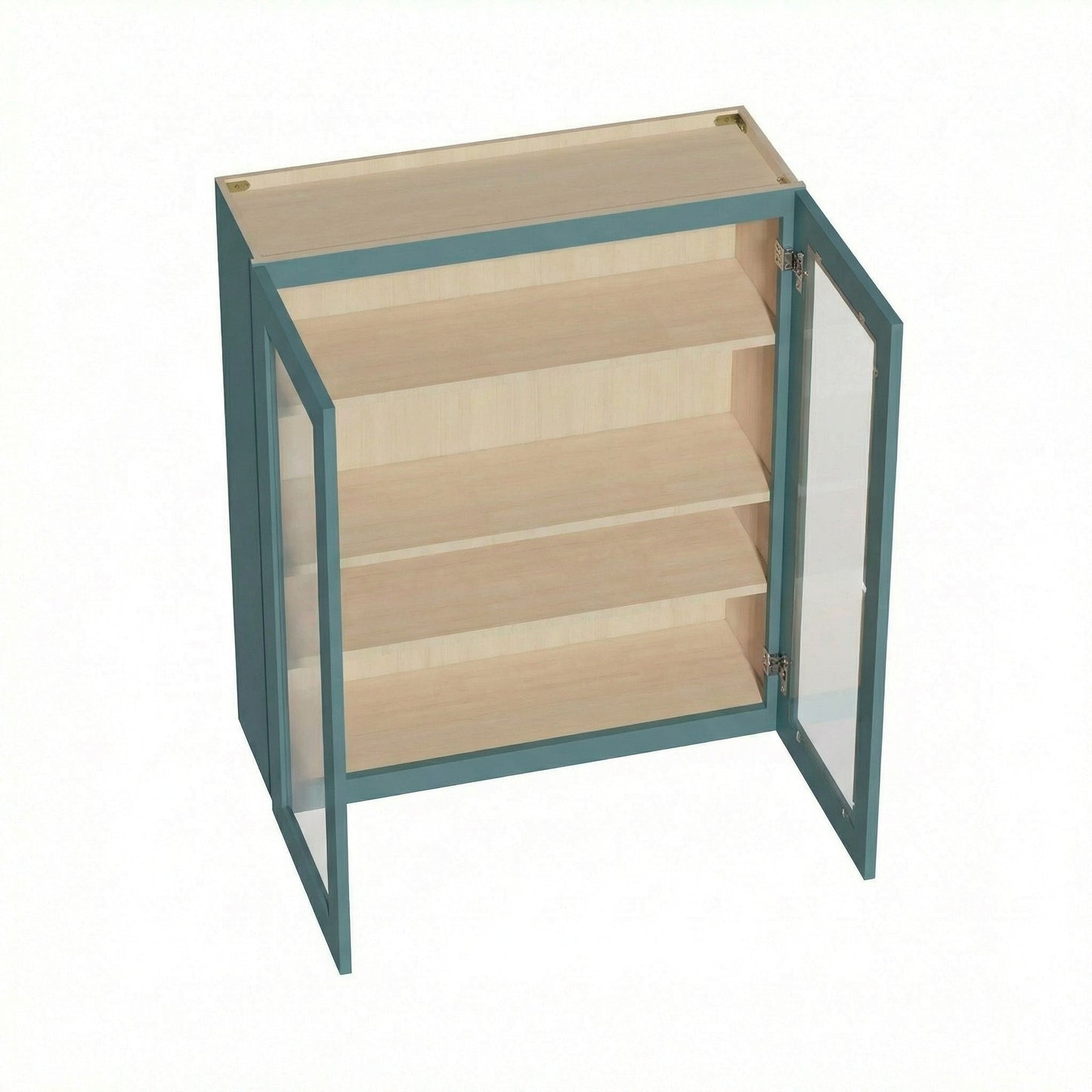 Shaker Glass Door Wall Cabinet 36" (W3642GD) · Tallis - Fairy Green - Interior