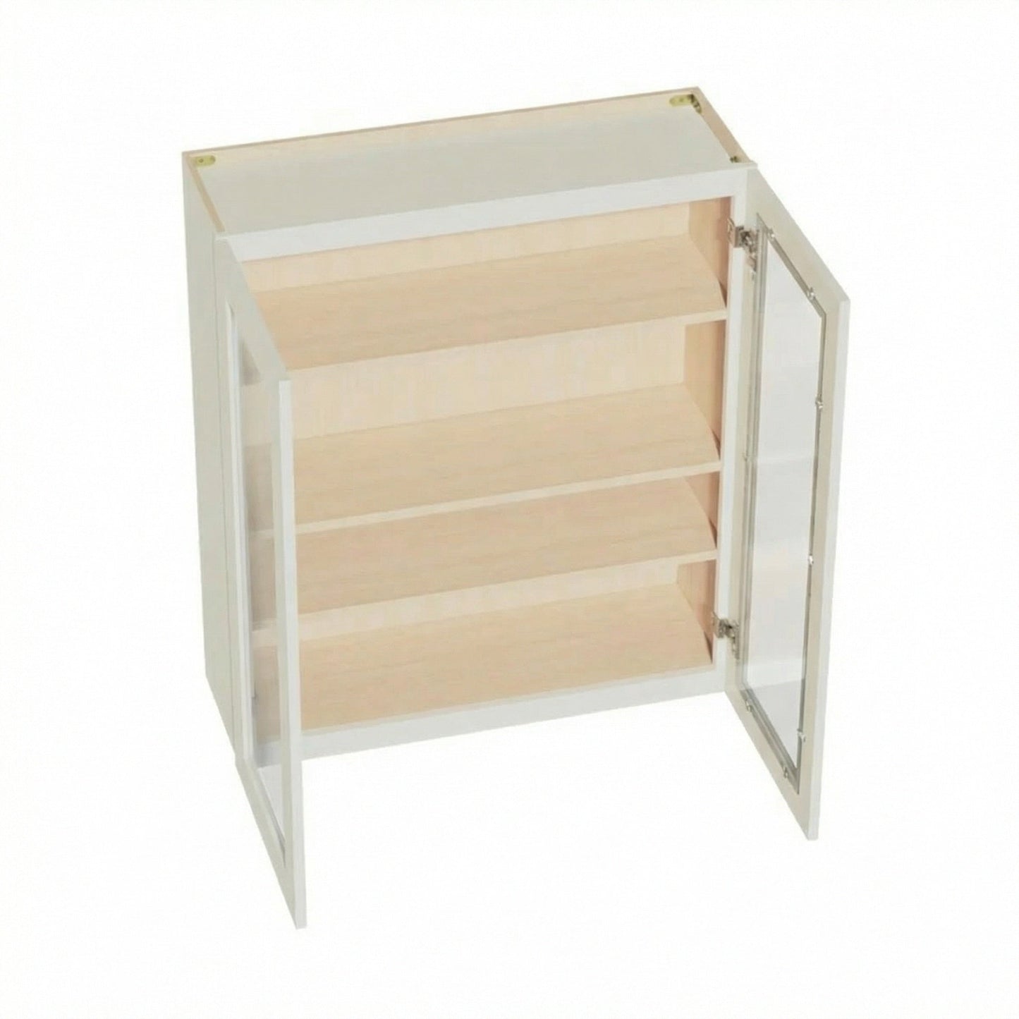 Shaker Glass Door Wall Cabinet 36" (W3642GD) · Tallis - Swan White - Interior