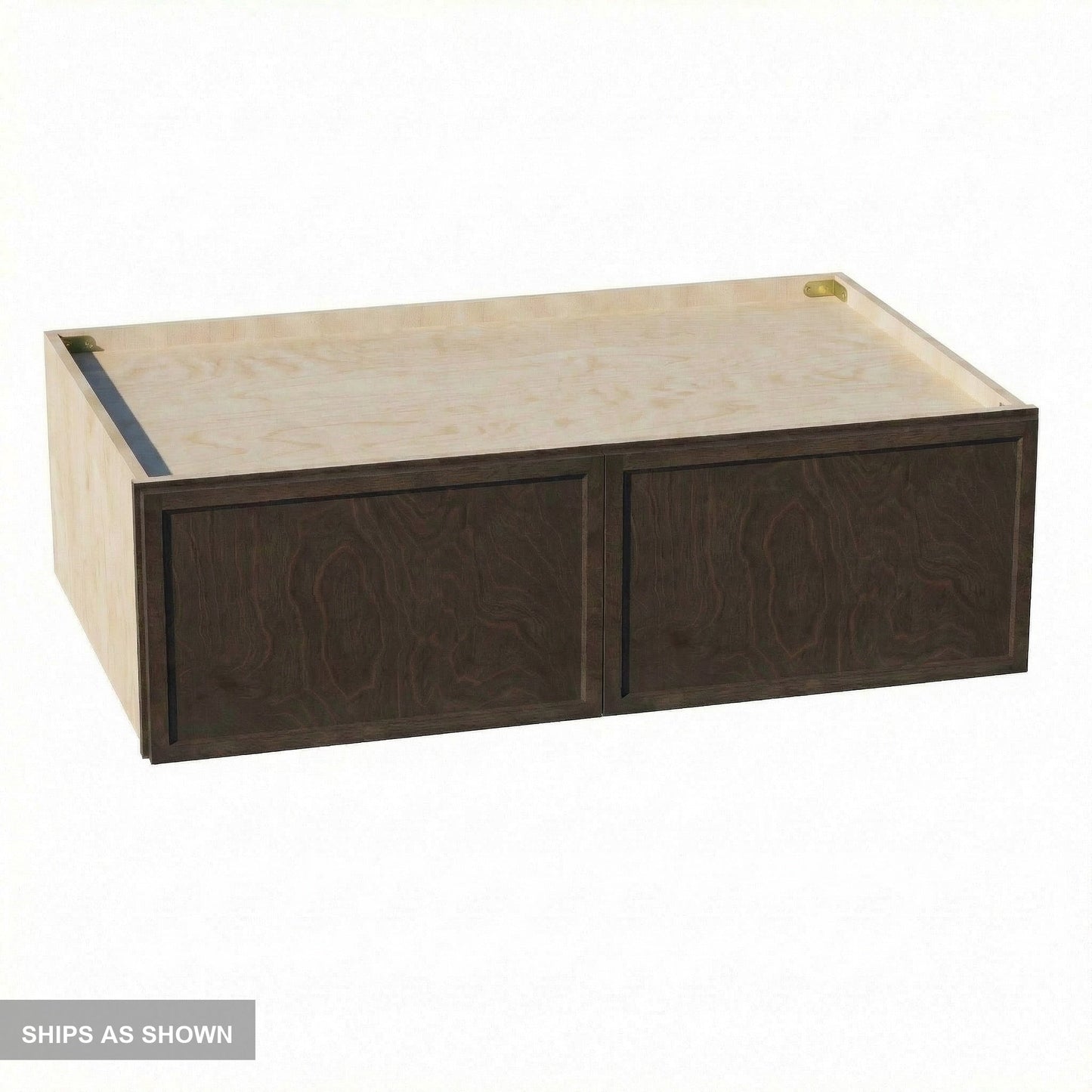 Slim Shaker Bridge Wall Cabinet 39" (W3912) · Slim - Mocha - Flat Pack