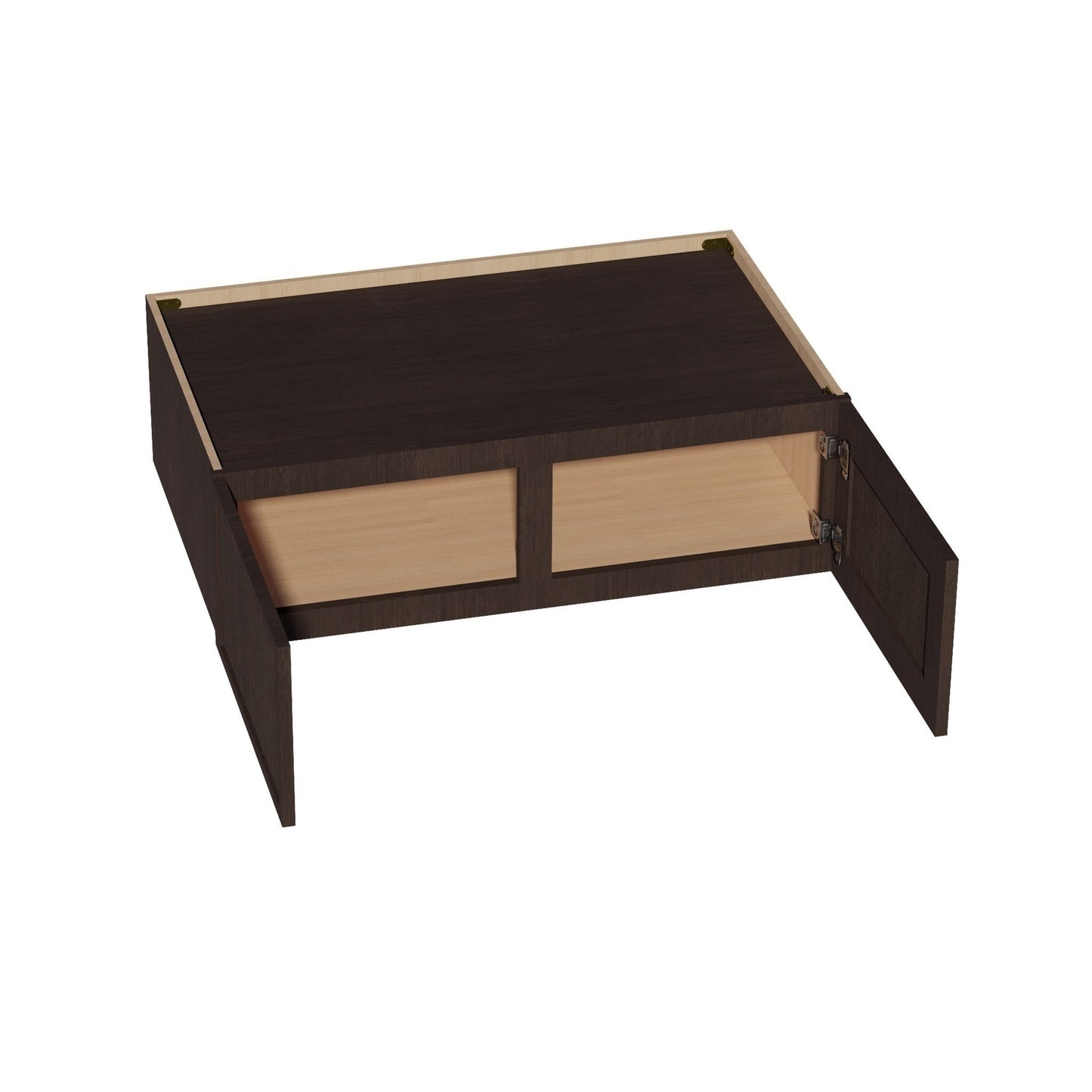 Slim Shaker Bridge Wall Cabinet 39" (W391224) · Slim - Mocha - Interior