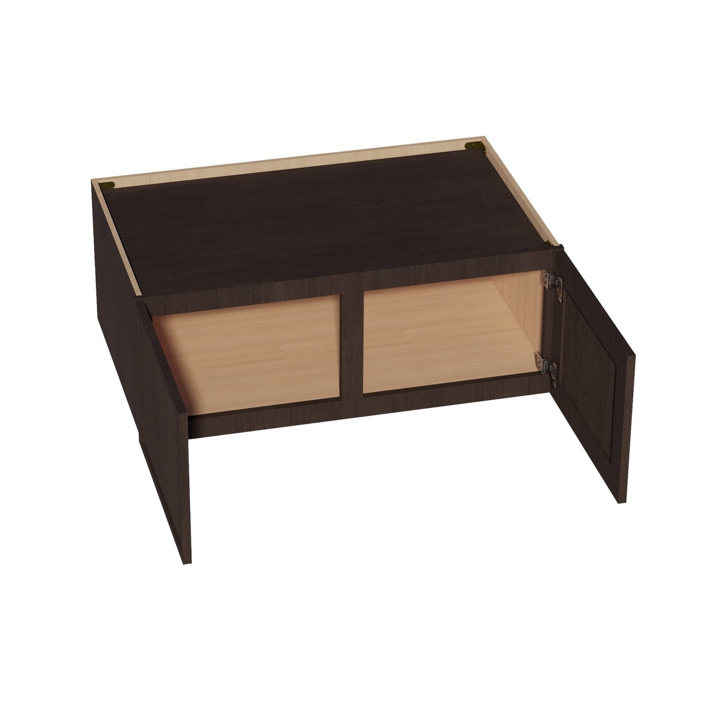 Slim Shaker Bridge Wall Cabinet 39" (W3915) · Slim - Mocha - Interior