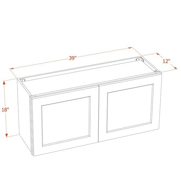 Shaker Bridge Wall Cabinet 39" (W3918) · Tallis - Dimensions