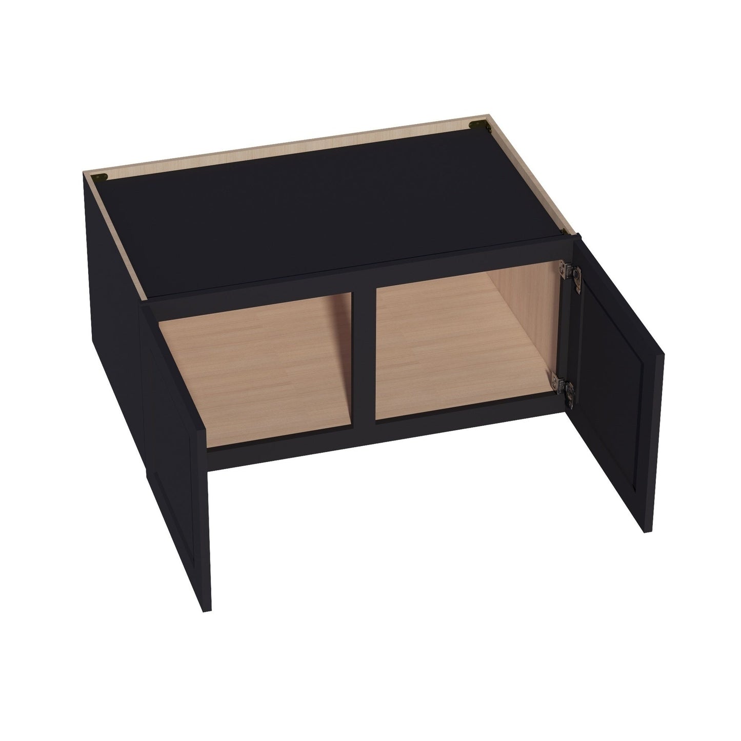 Shaker Bridge Wall Cabinet 39" (W391824) · Ardelle - Ebony - Interior