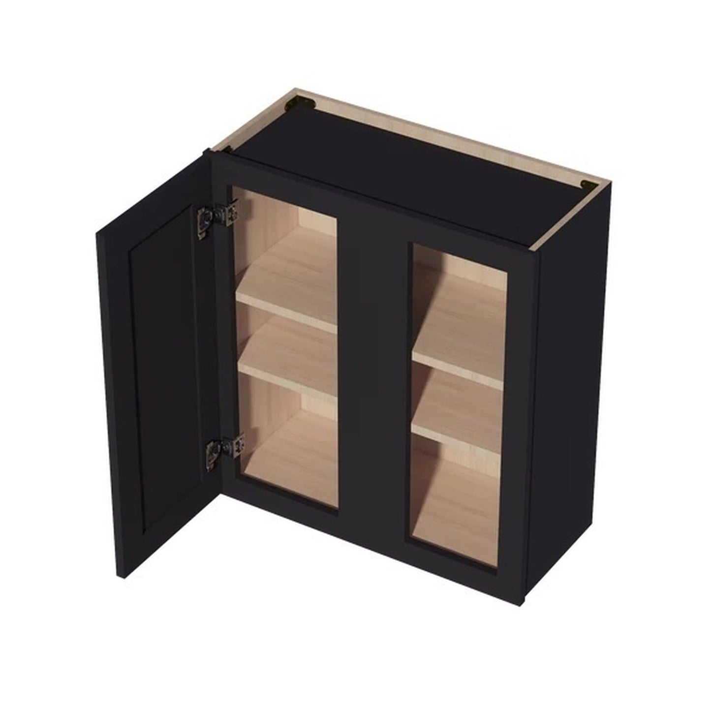 Shaker Corner Wall Cabinet 27" (WBC2730) · Ardelle - Ebony - Interior