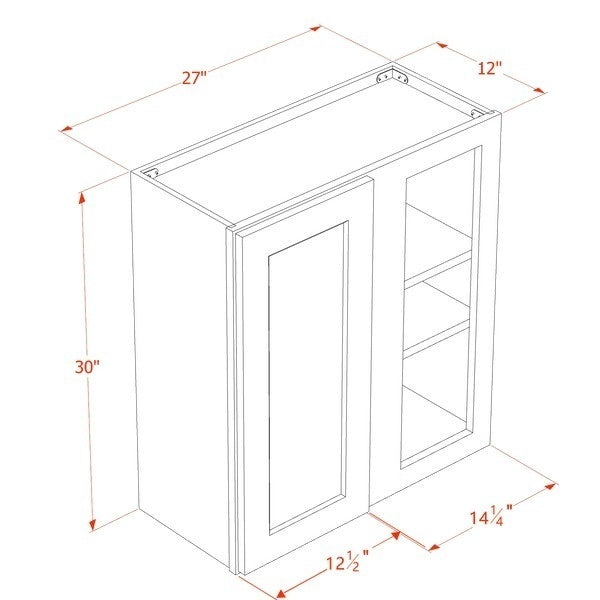 Slim Shaker Corner Wall Cabinet 27" (WBC2730) · Slim