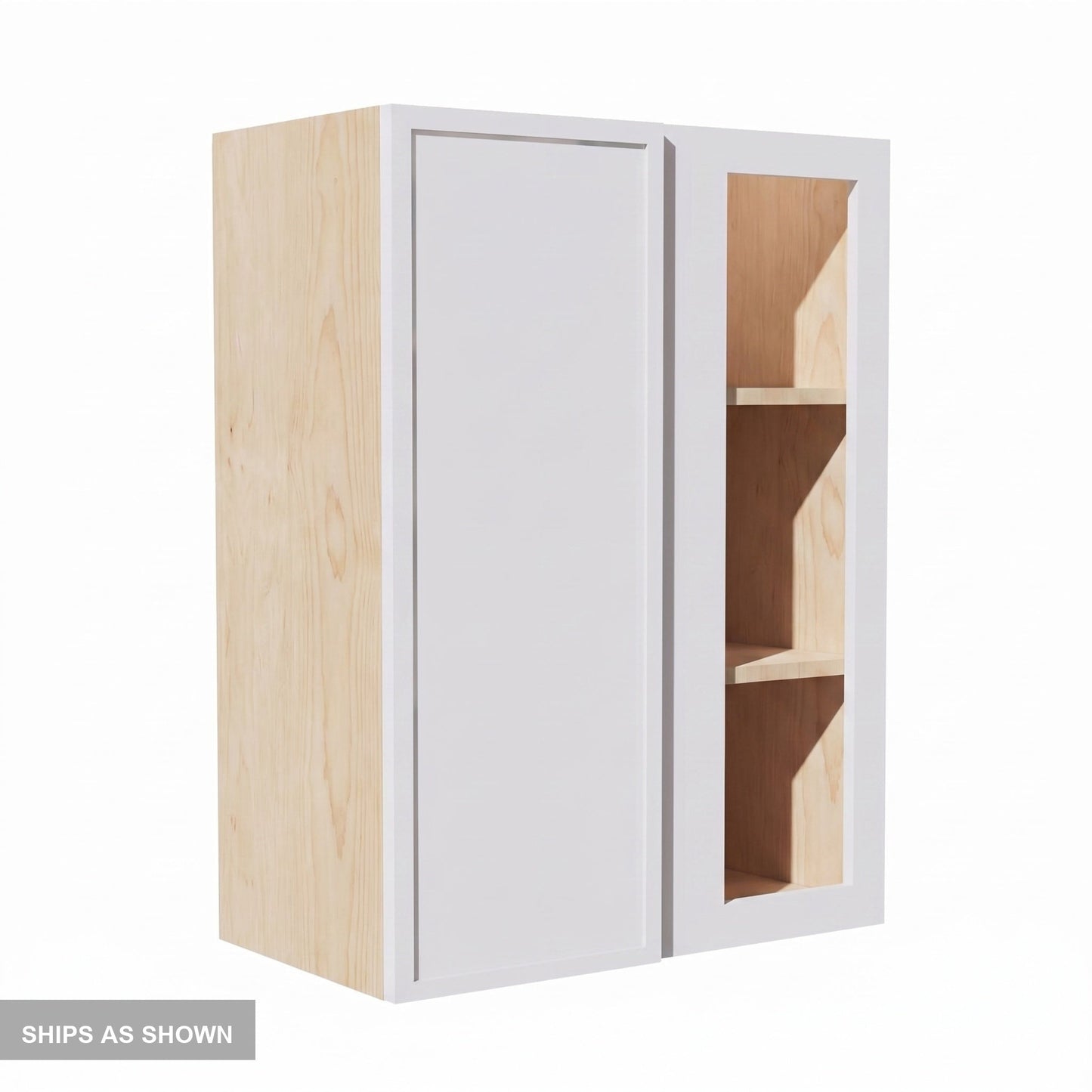 Slim Shaker Corner Wall Cabinet 27" (WBC2736) · Slim - Frost - Flat Pack