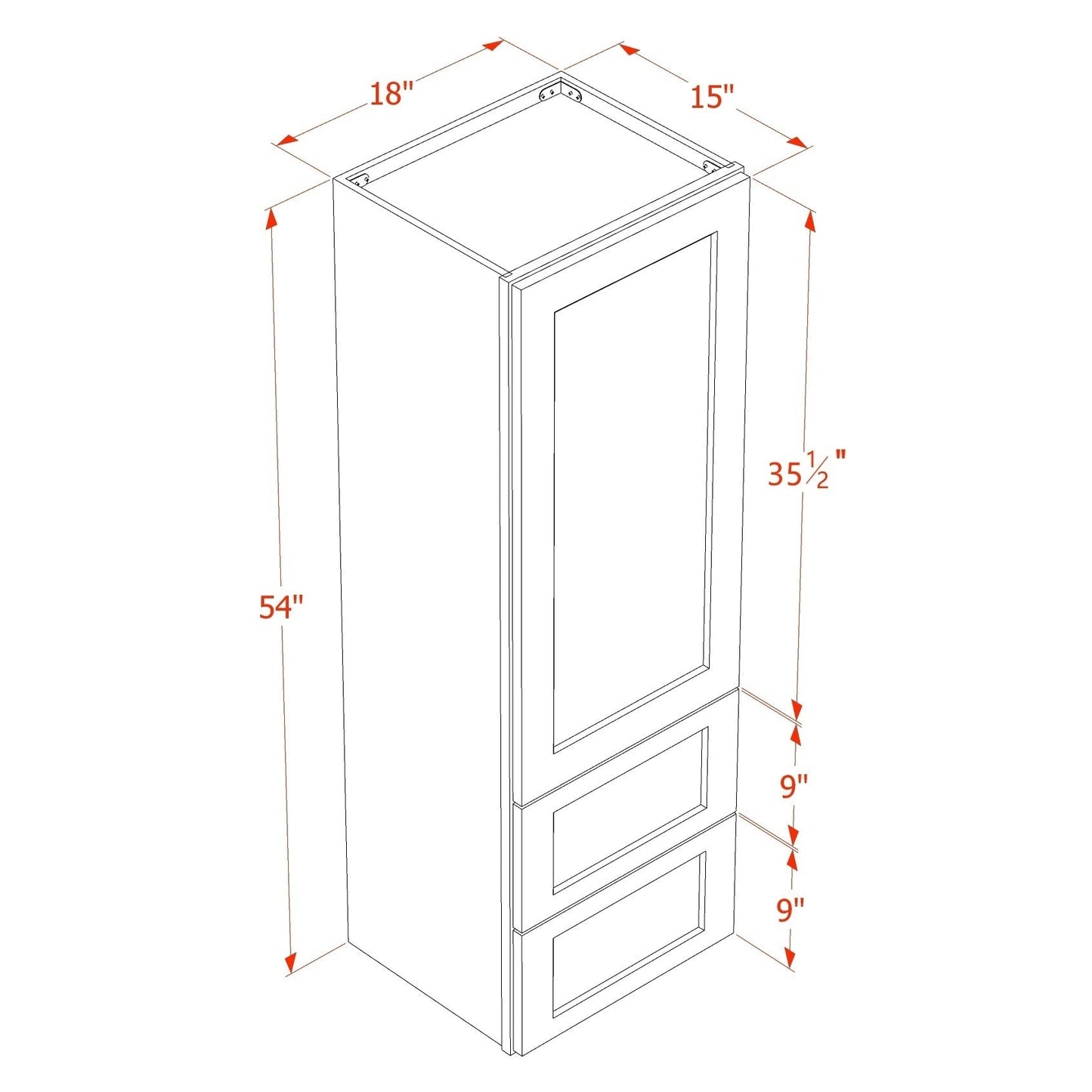 Quik Cabinets WD1854 Ardelle Timber - Dimensions