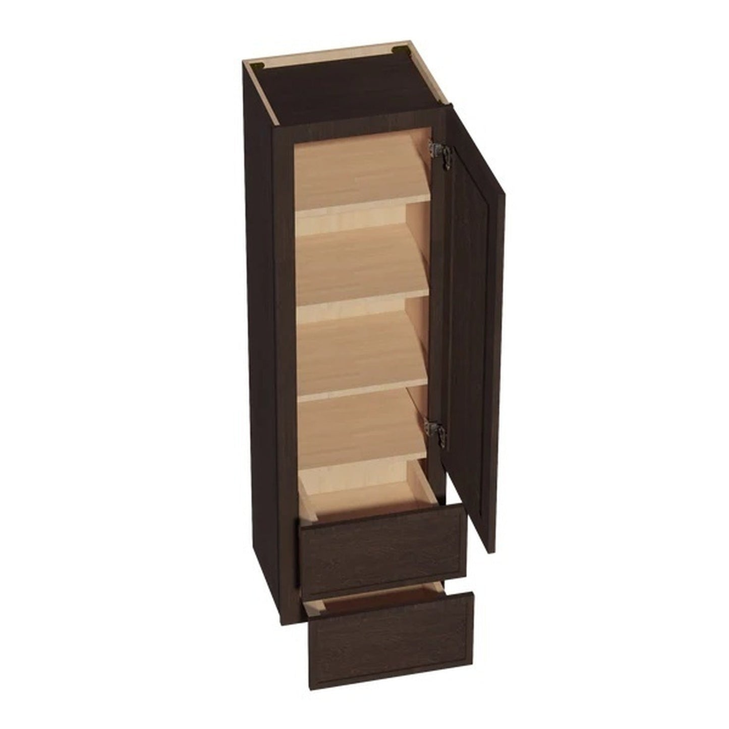 Slim Shaker Wall Cabinet 18" (WD1860) · Slim - Mocha - Interior