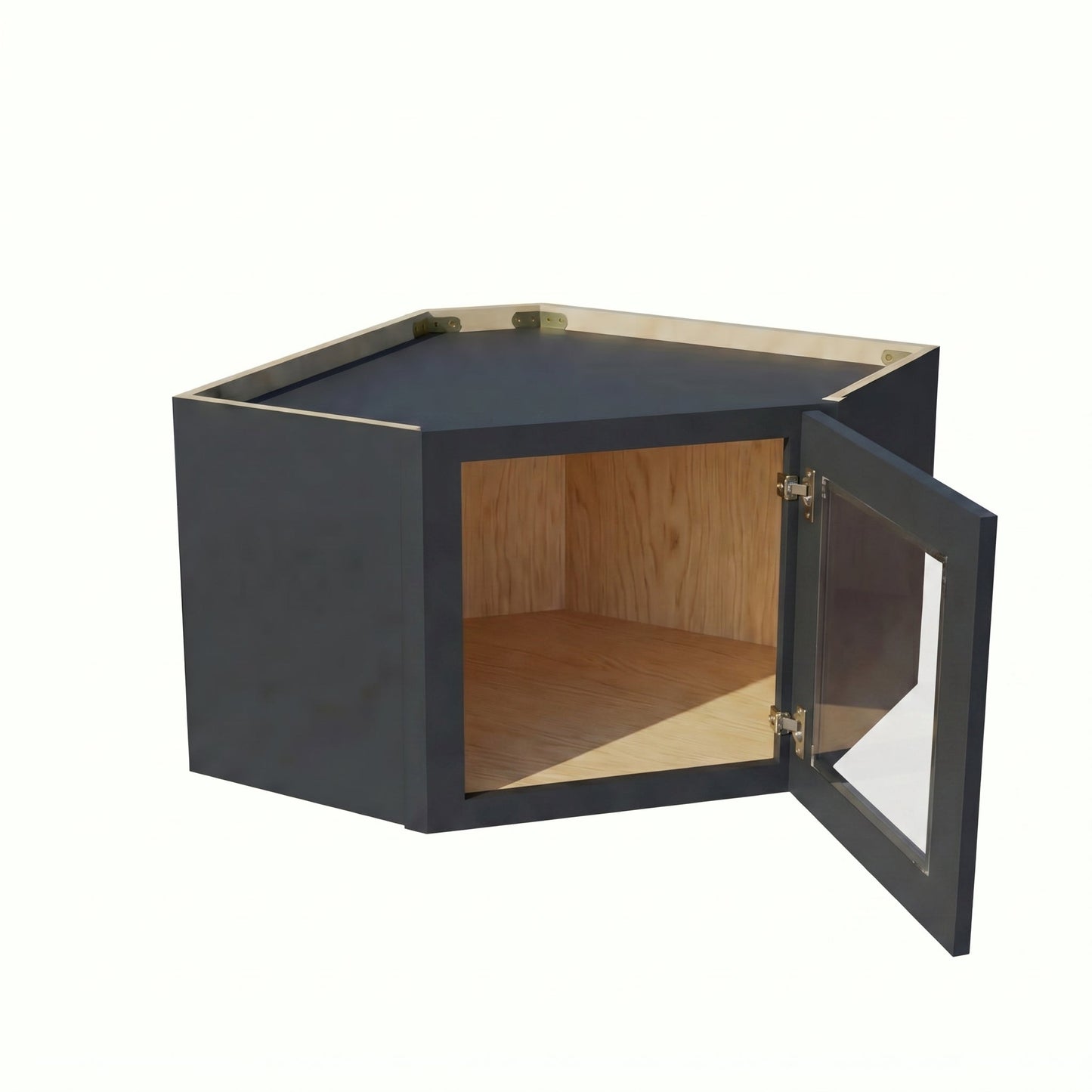 Shaker Corner Wall Cabinet 24" (WDC2418GD) · Ardelle - Ebony - Interior
