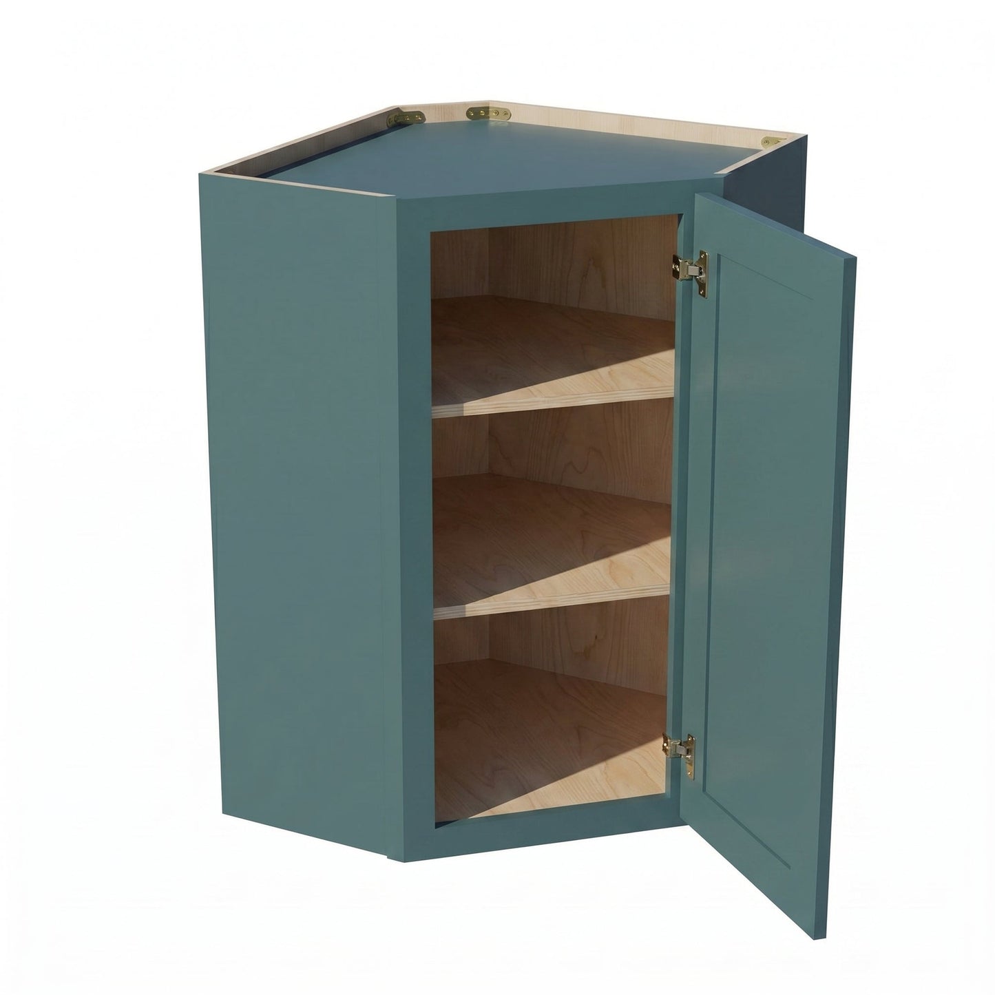 Shaker Corner Wall Cabinet 24" (WDC2436) · Tallis - Fairy Green - Interior