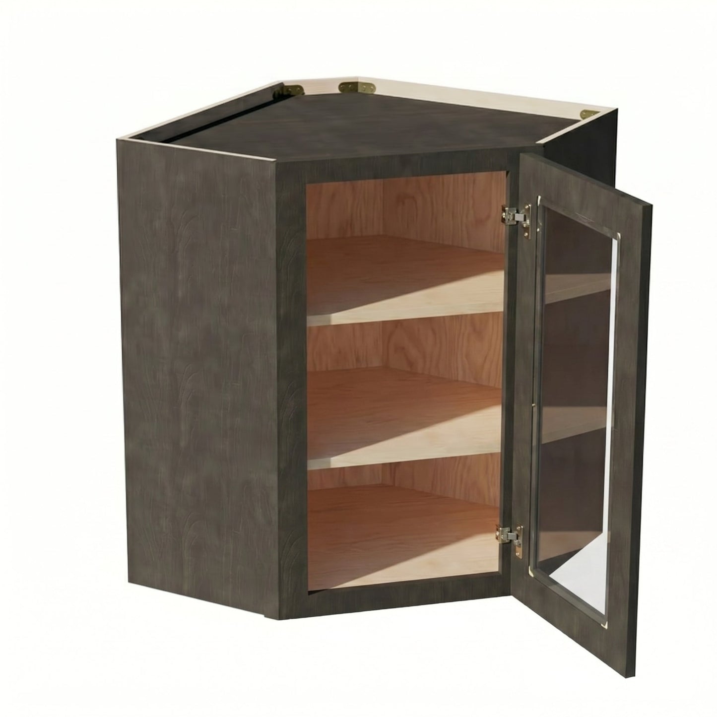Shaker Corner Wall Cabinet 24" (WDC2436GD) · Ardelle - Charcoal - Interior
