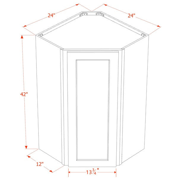 Slim Shaker Corner Wall Cabinet 24" (WDC2442) · Slim