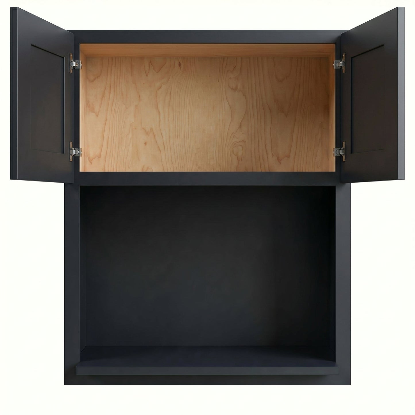 Shaker Microwave Wall Cabinet 27" (WM2730) · Ardelle - Ebony - Interior