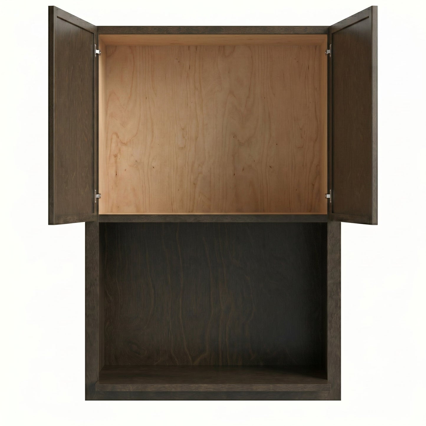 Slim Shaker Microwave Wall Cabinet 27" (WM2736) · Slim - Mocha - Interior