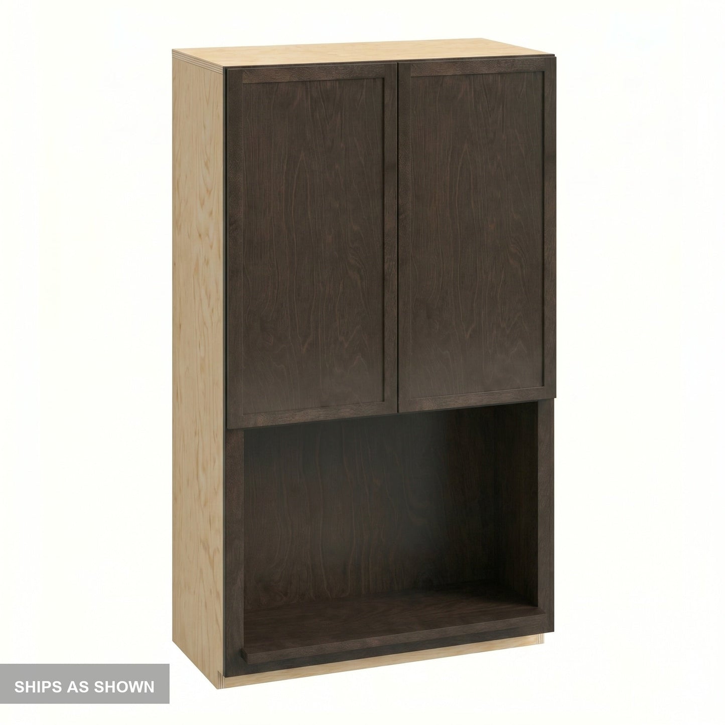 Shaker Microwave Wall Cabinet 27" (WM2742) · Slim - Mocha - Flat Pack