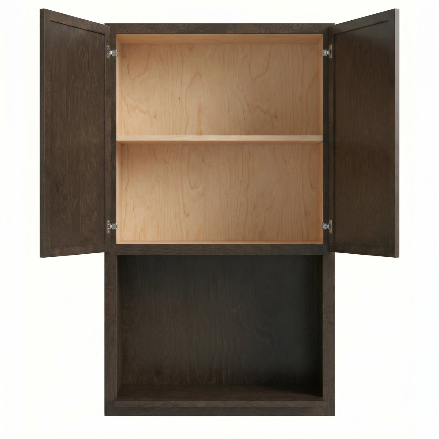 Shaker Microwave Wall Cabinet 27" (WM2742) · Slim - Mocha - Interior