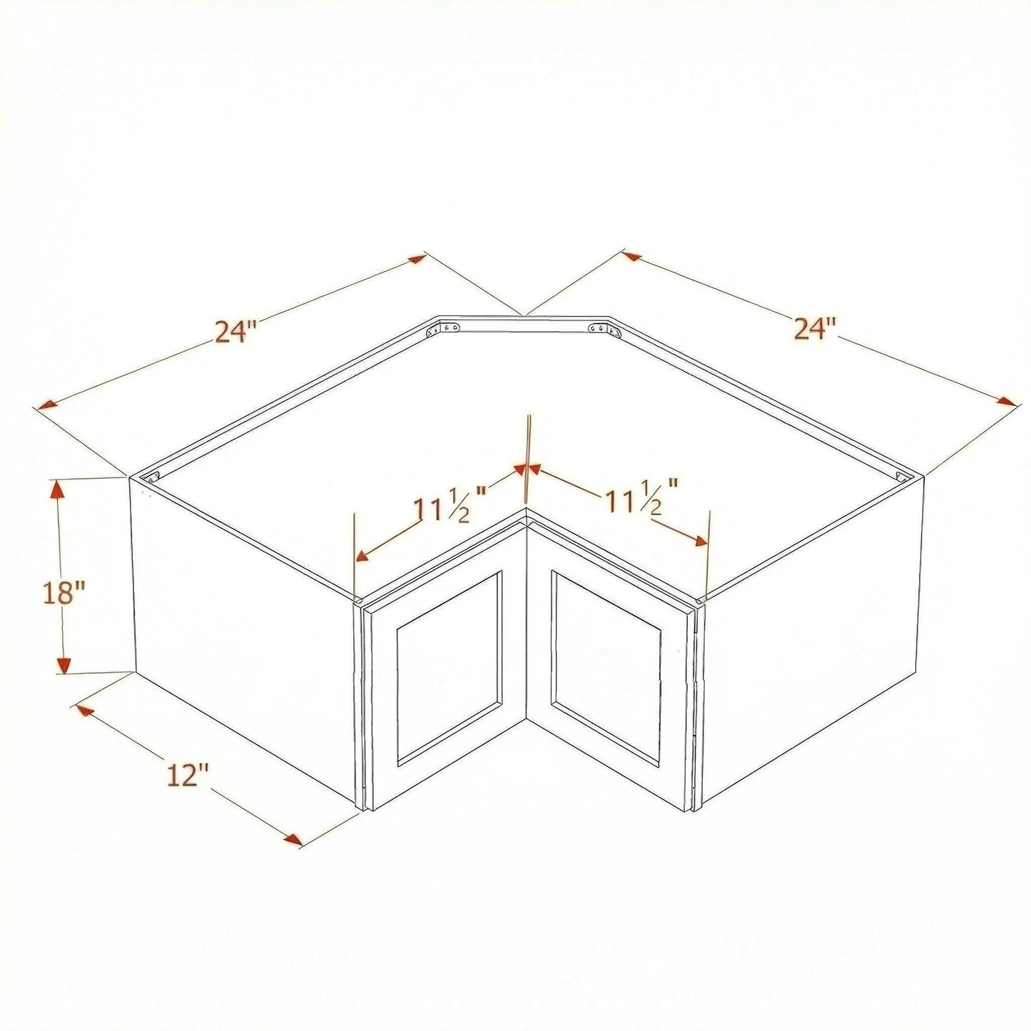 Quik Cabinets WPC2418 Ardelle Timber - Dimensions
