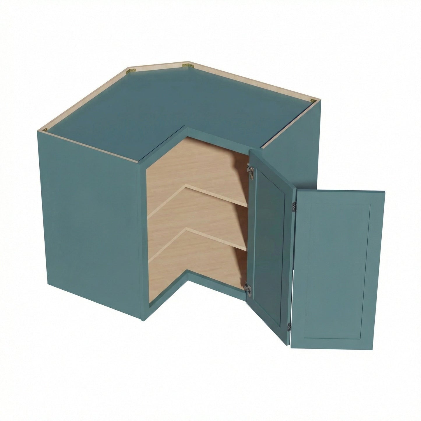 Shaker Corner Wall Cabinet 24" (WPC2436) · Tallis - Fairy Green - Interior